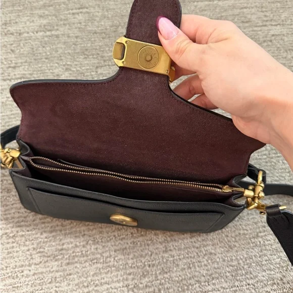 Coach Black Crossbody Bag with Gold Accent - Picture 3 of 7